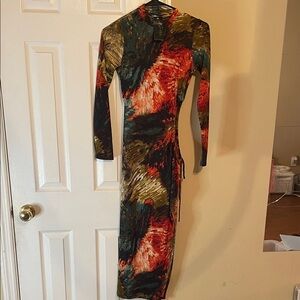 Multicolor Long Sleeve Dress